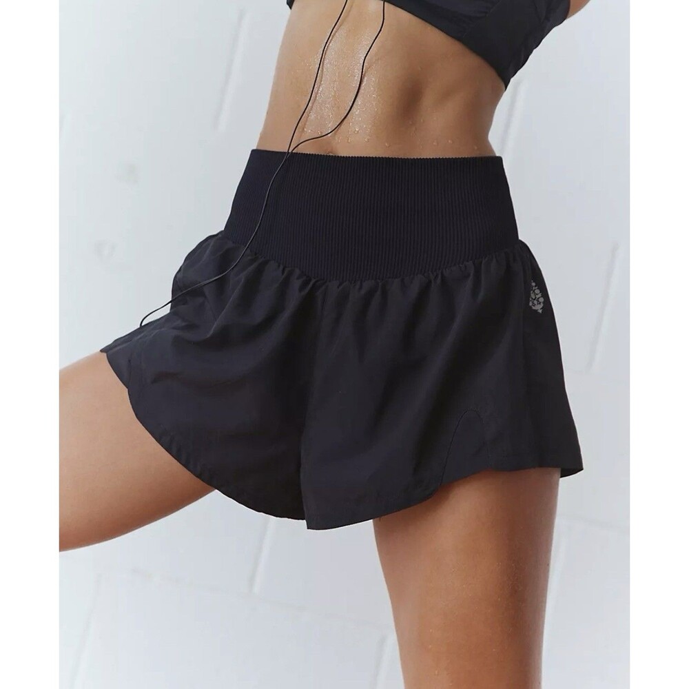 Free People FP Movement Women's Carpe Diem Shorts Black Size Small Running Gym